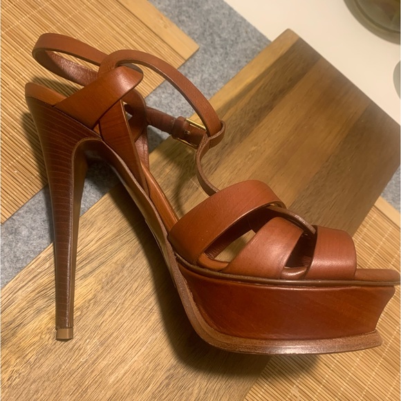 YSL tribute platform sandals tan - Picture 14 of 14